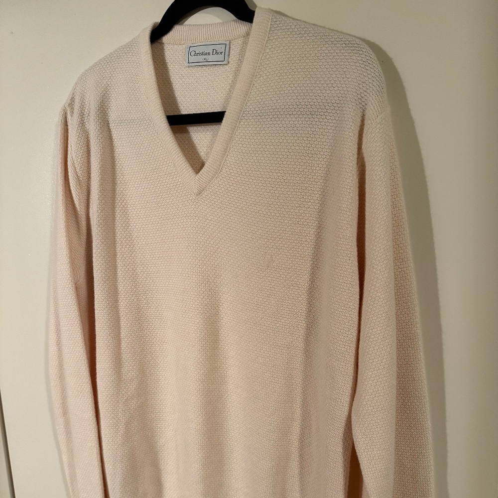 Christian Dior V-Neck Knit Jumper Sweater
